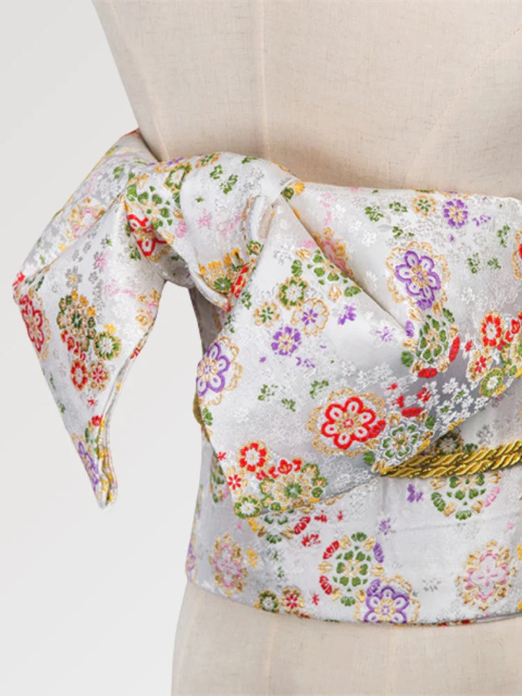White Obi Belt 'Ume - Image 3