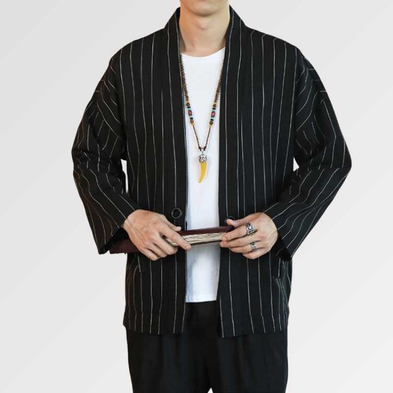 Black and White Kimono Jacket 'Kaito' - Image 3