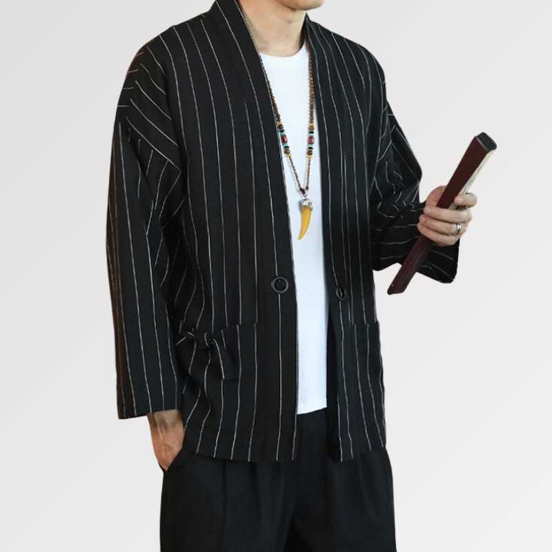 Black and White Kimono Jacket 'Kaito' - Image 4