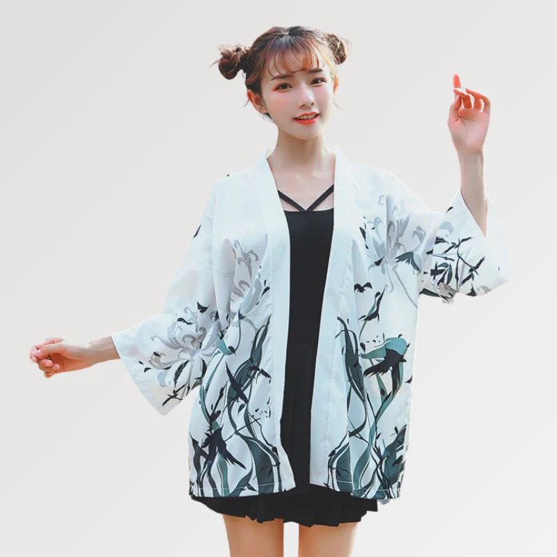 Black and White Kimono Jacket 'Hisae' - Image 2