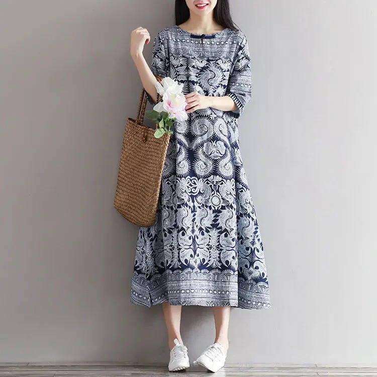 Japanese Pattern Dress 'Agomori' - Image 3