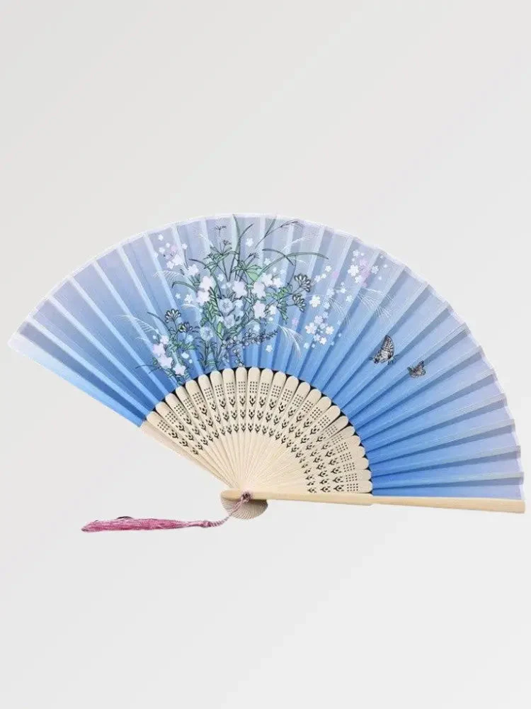 Light Blue Japanese Fan 'Miyazu