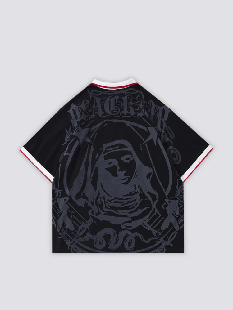 Graphic Polo Shirt - 生々しい - Image 4