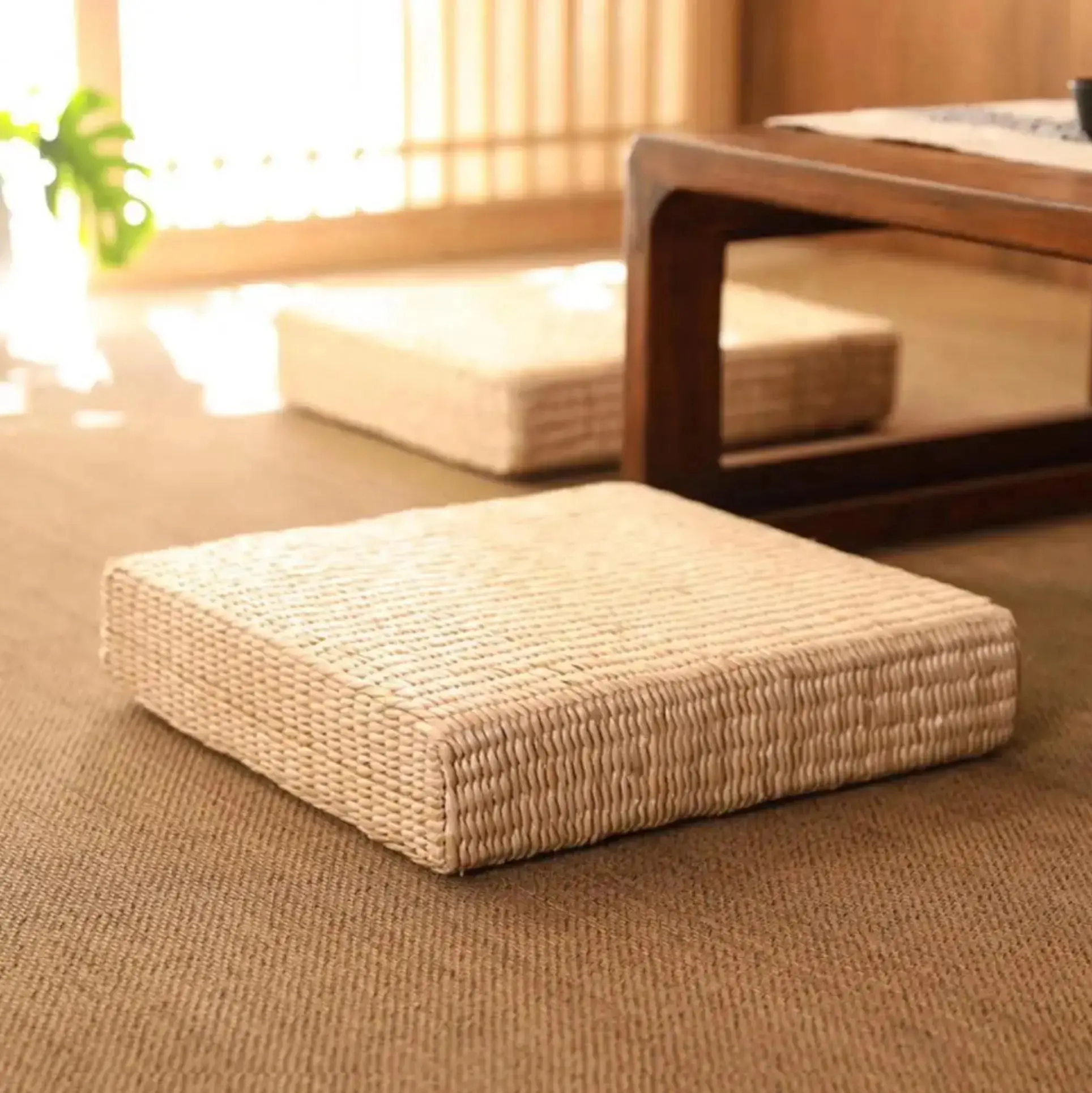 Square tatami Japanese cushion 'Mokiro' - Image 8