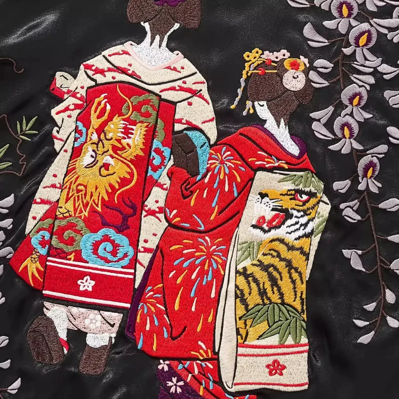Japanese Embroidered Sukajan 'Hanamachi' - Image 5