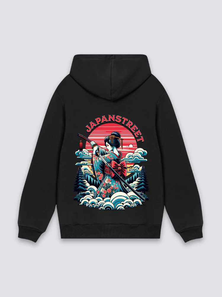 Japanese Print Hoodie - げいしゃ