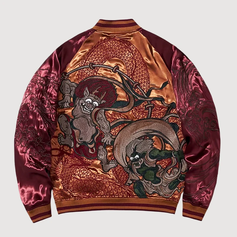 Japanese Yokai Sukajan 'Fujin Raijin'