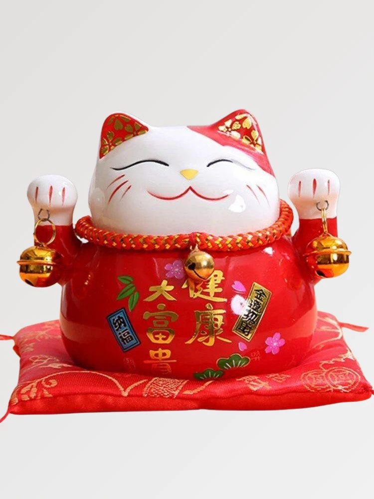 Maneki Neko Money Box 'Red'