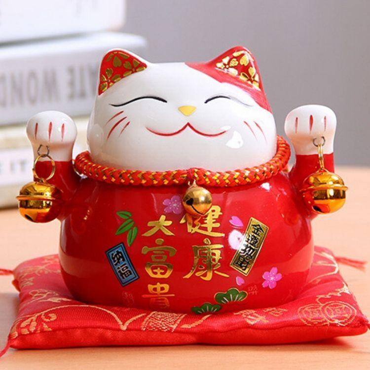 Maneki Neko Money Box 'Red' - Image 2