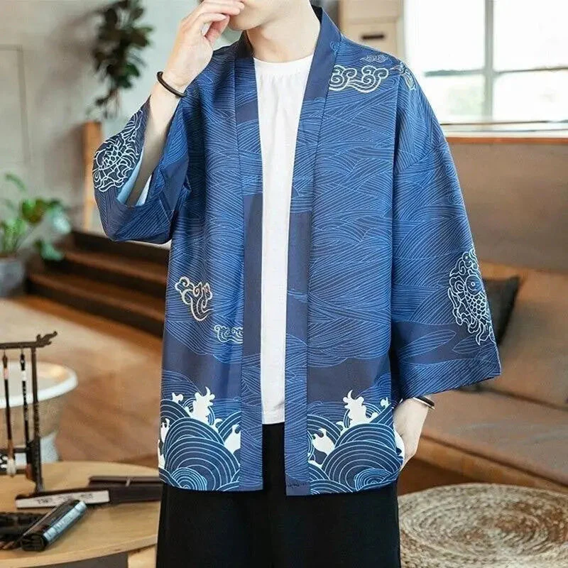 Navy Blue Kimono Jacket 'Kaito Edition' - Image 2