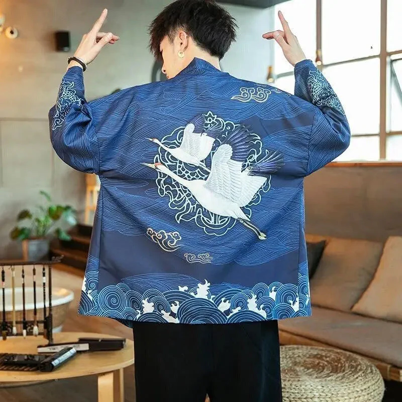 Navy Blue Kimono Jacket 'Kaito Edition' - Image 3