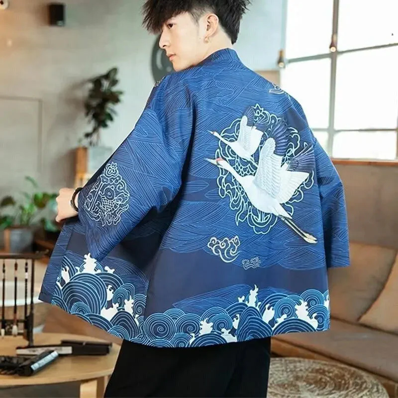 Navy Blue Kimono Jacket 'Kaito Edition' - Image 4