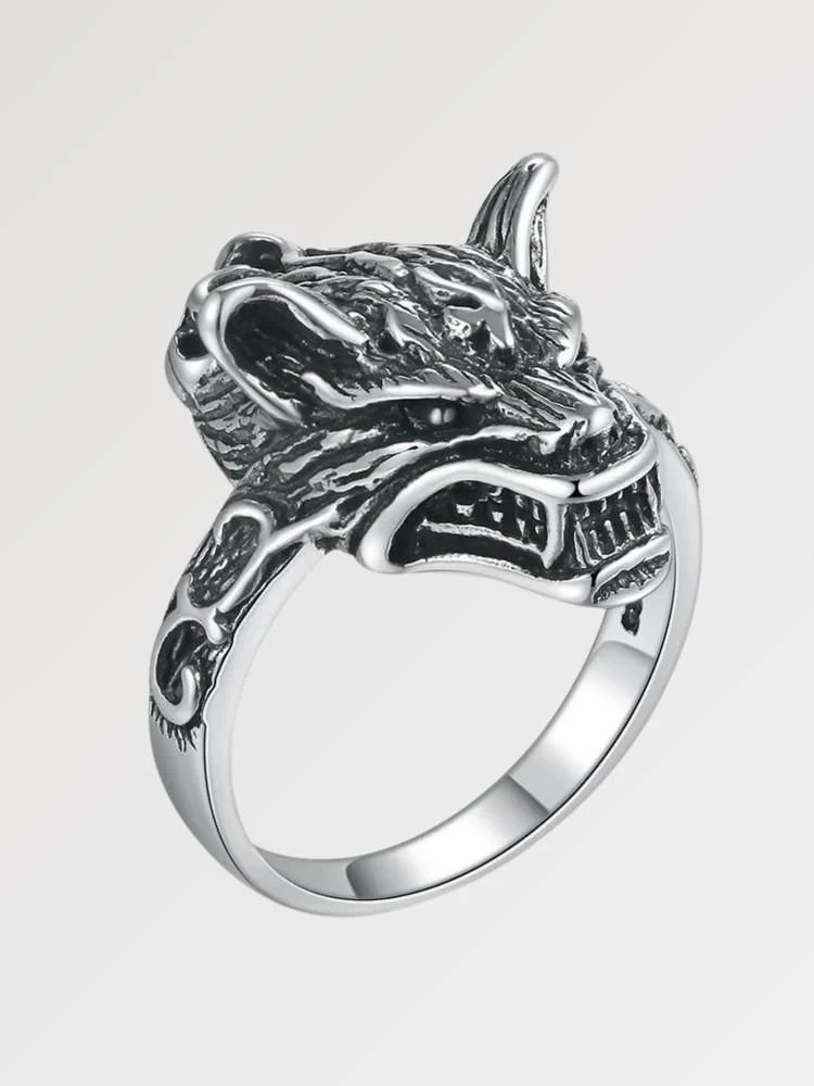 Silver Wolf Ring 'Matsue