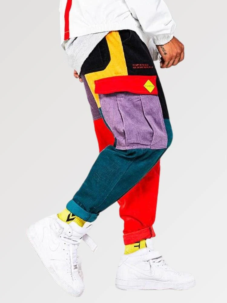 Streetwear Cargo Pants Mens 'Colometric' - Image 3