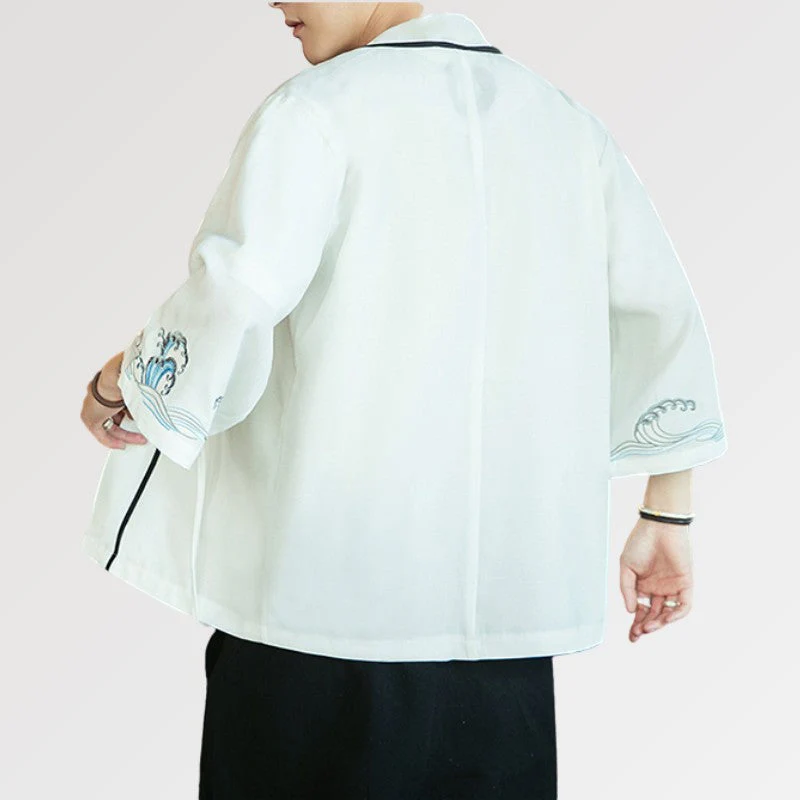 White Kimono Cardigan 'Kanagawa' - Image 2